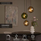 Preview: Lucide MONSARAZ Pendelleuchte 3x E27 Grün, Amber 45493/03/33