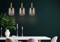 Preview: Lucide JOANET Pendelleuchte 3x E27 Rauchfarbe Grau, Mattes Gold, Messing 45494/03/65