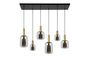 Preview: Lucide JOANET Pendelleuchte 6x E27 Rauchfarbe Grau, Mattes Gold, Messing 45494/06/65