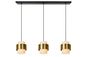 Preview: Lucide FIRMIN Pendelleuchte 3x E27 Mattes Gold, Messing, Opal 45497/03/02