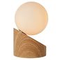 Preview: Lucide LEN Tischlampe G9 Helles Holz, Opal 45561/01/72