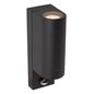 Preview: Lucide ZARO IR Wandleuchte 2x GU10 Schwarz Sensor IP65 69803/02/30