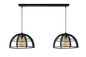 Preview: Lucide DIKRA Pendelleuchte 2x E27 Schwarz 76464/02/30