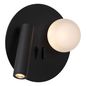 Preview: Lucide MATIZ LED Wandleuchte USB Aufladung 3,7W 360° drehbar Schwarz, Opal 77286/02/30