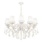 Preview: Maytoni Grace Kronleuchter, Hängeleuchte 10x E14 Weiss, Gold Organza