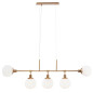 Preview: Maytoni Erich Pendelleuchte, Hängeleuchte 5x E14 Messing Weiss Glas