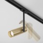Preview: Maytoni Elti Stromschienenleuchte GU10 1-Phase pulverbeschichtet schwenkbar Schwarz Gold