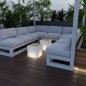 Preview: NewGarden BORA WOOD LED Gartentisch beleuchtet RGB + Fernbedienung E27 Innen & Außen IP65