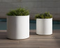 Preview: Newgarden HORTENSIA 30 Pflanzkübel rund ø30x30cm weiss 18L mit Wasserspeicher außen
