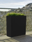 Preview: Newgarden JUNCO 80 Pflanzkübel XXL groß doppelwandig eckig Hochbeet 80x32x80cm schwarz 39L außen