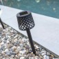 Preview: NewGarden GRETITA schwarz Solar + Akku LED Erdspieß Gartenleuchte Solar 4er Set + USB Innen & Außen IP44