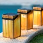 Preview: NewGarden OKINAWA LED tagbare Solar Laterne, Bambus, Fernbedienung IP54