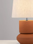 Preview: Nova Luce Tischleuchte Izumi E27 Terrakotta Keramik Textil Ø30,5cm 9001060