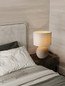 Preview: Nova Luce Tischleuchte Nagomi E27 Beige Keramik Textil Ø30cm 9001068