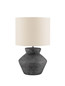 Preview: Nova Luce Tischleuchte Plumage E27 Anthrazit Keramik Textil Ø32cm 9001069