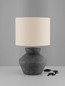 Preview: Nova Luce Tischleuchte Plumage E27 Anthrazit Keramik Textil Ø32cm 9001069