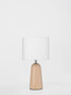 Preview: Nova Luce Tischleuchte Oby E27 Natur Leinen Holz Ø16cm 9001080