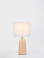 Preview: Nova Luce Tischleuchte Oby E27 Natur Leinen Holz Ø16cm 9001080