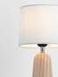 Preview: Nova Luce Tischleuchte Oby E27 Natur Leinen Holz Ø16cm 9001080