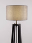 Preview: Nova Luce Stehleuchte Artis E27 Grau Schwarz Leinen Holz 165cm 9001082