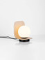 Preview: Nova Luce Tischleuchte Kamen E14 Opal Schwarz Holz Glas Metall 18x14cm 9001084