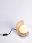 Preview: Nova Luce Tischleuchte Kamen E14 Opal Schwarz Holz Glas Metall 18x14cm 9001084