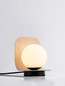 Preview: Nova Luce Tischleuchte Kamen E14 Opal Schwarz Holz Glas Metall 18x14cm 9001084