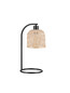 Preview: Nova Luce Tischleuchte Intra E27 Natur Schwarz Metall Bambus Ø20cm 9001087