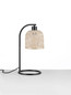 Preview: Nova Luce Tischleuchte Intra E27 Natur Schwarz Metall Bambus Ø20cm 9001087