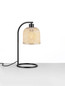 Preview: Nova Luce Tischleuchte Intra E27 Natur Schwarz Metall Bambus Ø20cm 9001087