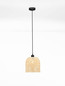 Preview: Nova Luce Pendelleuchte Intra E27 Natur Schwarz Metall Bambus Ø23cm 9001089