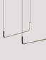 Preview: Nova Luce LED Pendelleuchte Strita 42W warmweiss 3200K Schwarz Stahl Aluminium 165x7cm 9001103