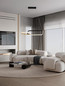 Preview: Nova Luce LED Pendelleuchte Imar dimmbar 36W warmweiss 3200K Schwarz Gold Stahl Aluminium 54x30cm 9001107