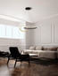 Preview: Nova Luce LED Pendelleuchte Imar dimmbar 36W warmweiss 3200K Schwarz Gold Stahl Aluminium 63x46cm 9001108