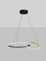 Preview: Nova Luce LED Pendelleuchte Imar dimmbar 36W warmweiss 3200K Schwarz Gold Stahl Aluminium 63x46cm 9001108
