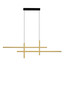 Preview: Nova Luce LED Pendelleuchte Antama dimmbar 43W warmweiss 3200K Schwarz Gold Stahl Aluminium 120x5cm 9001111
