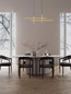 Preview: Nova Luce LED Pendelleuchte Antama dimmbar 43W warmweiss 3200K Schwarz Gold Stahl Aluminium 120x5cm 9001111