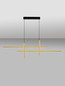 Preview: Nova Luce LED Pendelleuchte Antama dimmbar 43W warmweiss 3200K Schwarz Gold Stahl Aluminium 120x5cm 9001111