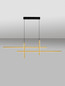 Preview: Nova Luce LED Pendelleuchte Antama dimmbar 43W warmweiss 3200K Schwarz Gold Stahl Aluminium 120x5cm 9001111