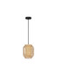 Preview: Nova Luce Pendelleuchte Asma E27 Natur Schwarz Stahl Rattan Ø20cm 9001114