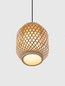 Preview: Nova Luce Pendelleuchte Asma E27 Natur Schwarz Stahl Rattan Ø20cm 9001114