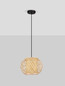 Preview: Nova Luce Pendelleuchte Asma E27 Natur Schwarz Stahl Rattan Ø30cm 9001115