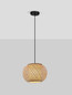 Preview: Nova Luce Pendelleuchte Asma E27 Natur Schwarz Stahl Rattan Ø30cm 9001115