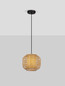 Preview: Nova Luce Pendelleuchte Asma E27 Natur Schwarz Stahl Rattan Ø25cm 9001116