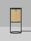 Preview: Nova Luce Tischleuchte Erto E27 Schwarz Stahl Rattan Ø26cm 9001118
