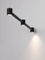 Preview: Nova Luce LED Pendelleuchte Puize dimmbar 21W warmweiss 3000K Schwarz Aluminium 80x6cm 9002050