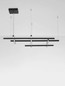 Preview: Nova Luce LED Pendelleuchte Pace dimmbar 83W warmweiss 3000K Schwarz Aluminium 102x80cm 9002056