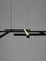 Preview: Nova Luce LED Pendelleuchte Pace dimmbar 83W warmweiss 3000K Schwarz Aluminium 102x80cm 9002056