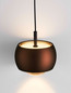 Preview: Nova Luce LED Pendelleuchte Conga 13W warmweiss 3000K Kaffeebraun Aluminium Ø10cm 9002069