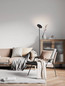 Preview: Nova Luce LED Stehleuchte Sinkro dimmbar 30W warmweiss 3000K Schwarz Stahl 181cm 9002082
